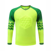 Polyester Spandex Protective Long Sleeve Soccer Goalkeeper Uniform Set with Top and Pants
