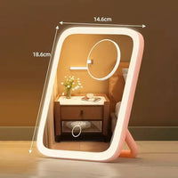 LED Makeup Mirror, 3-Color Light, 360° Rotatable, Touch Control, USB Powered, Tabletop Vanity Mirror for Bedroom Bathroom Travel - Buy online at  Vibe In Cart.