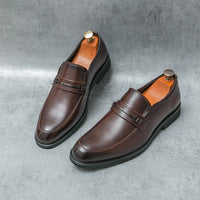 Men's Formal Leather Shoes Classic Style Slip On Loafers Round Toe Breathable Non-Slip Business Dress Wedding Office Casual Shos - Buy online at  Vibe In Cart.