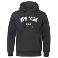 NEW YORK Letter U.S.A City Print Hoody Men Fashion Casual Long Sleeves Hooded Loose Oversize Pullover Hoodie Street Sweatshirt - Buy online at  Vibe In Cart.