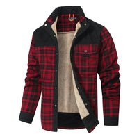 Men's Jackets Winter Windproof Warm Casual Bomber Coat Plaid Sherpa Lined Flannel Outdoor Classic Jacket Men US Size - Buy online at  Vibe In Cart.