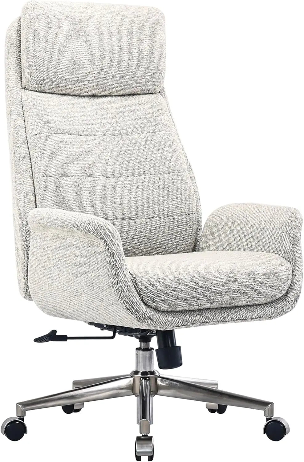 Modern Comfort Pizana Bouclé Fabric High-Back Executive Office Chair, Light Sand/Brushed Nickel, BIFMA Compliant - Buy online at  Vibe In Cart.