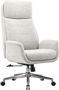 Modern Comfort Pizana Bouclé Fabric High-Back Executive Office Chair, Light Sand/Brushed Nickel, BIFMA Compliant - Buy online at  Vibe In Cart.