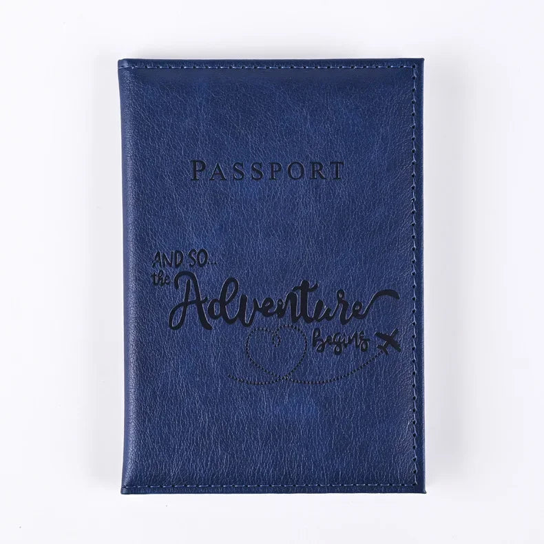 Solid PU Leather Passport Holder Wallet Card Case for Travel