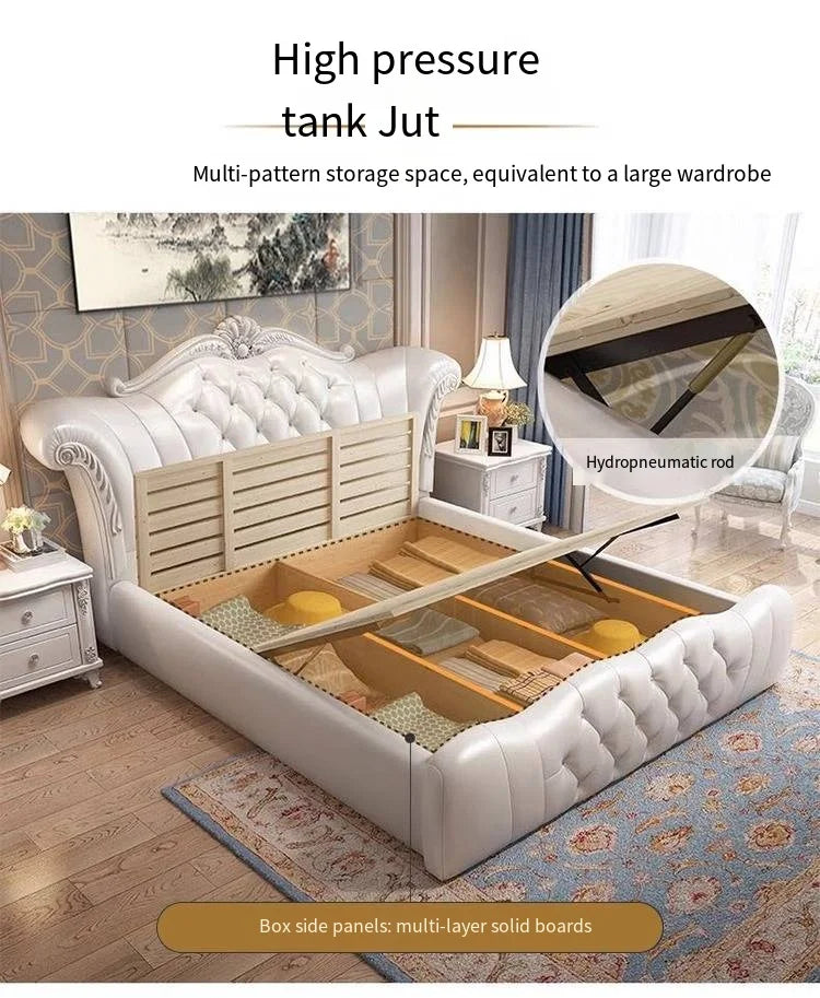 Wood Modern Bed Luxury Leather Classic Wedding Bed European Confortable Safe Camas De Matrimonio Dormitorio Bedroom Furniture - Buy online at  Vibe In Cart.