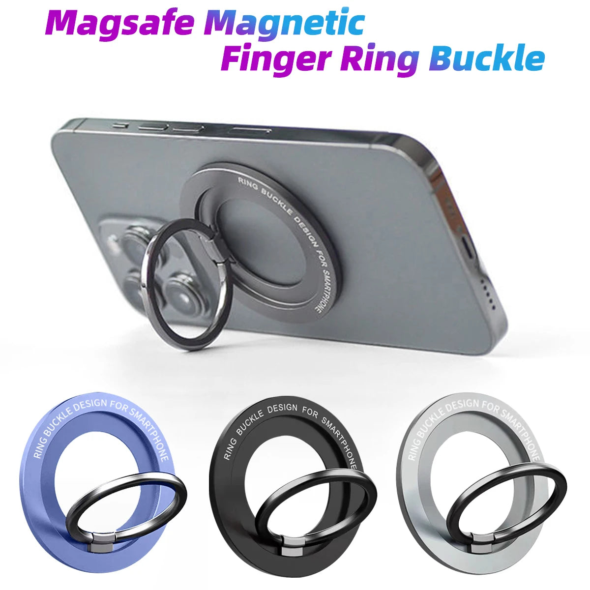 Magnetic Finger Ring Holder with Kickstand for Phones