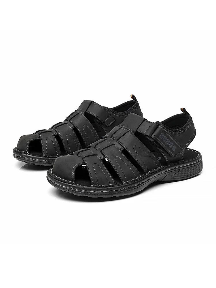First-Layer Cowhide Men's Sports Sandals, Open-Toe Outdoor Non-Slip Sandals, Casual Men's Shoes, Outdoor Fashion Beach Shoes, Light and Comfortable, Can Be Worn by Men and Women, Suitable for Outdoor Hiking, Travel, Work - Buy online at  Vibe In Cart.