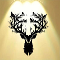 1-Piece 15.75×14.72-Inch Deer-Tree Metal Wall Sculpture | Halloween & Christmas Gift, Metal-Carved Indoor/Outdoor Decor - Buy online at  Vibe In Cart.
