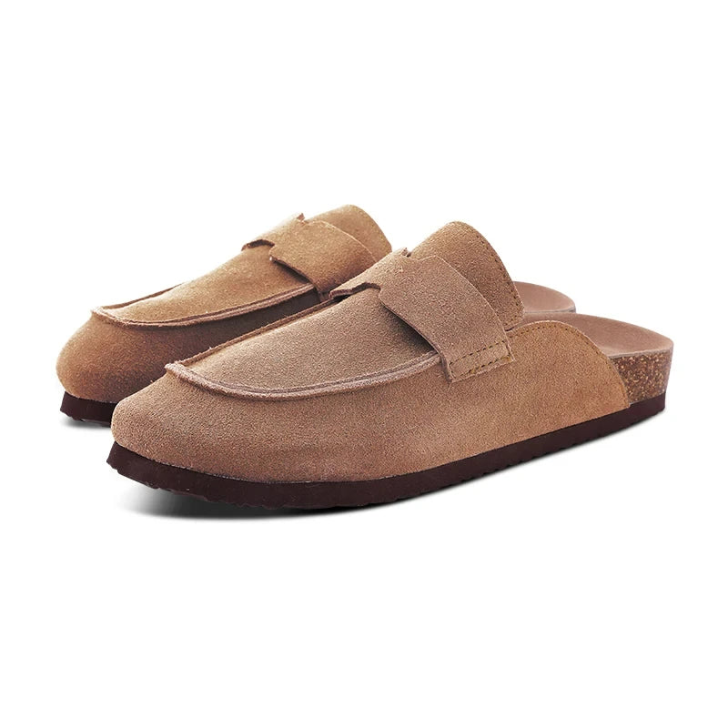 Women's Low Heel Mules Slippers with EVA Insole and Suede Lining