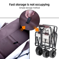 Collapsible Folding Utility Beach Wagon Cart Heavy Duty Large Capacity Fold Wagon Outdoor Trolley Portable Camping Cart Table - Buy online at  Vibe In Cart.