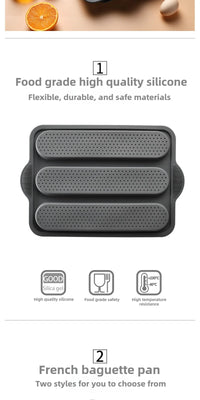 Silicone Baking Mold 3 & 8 grid Nonstick Loaf Pan Resistant Bakeware for Homemade Bread Sausage Roasting - Buy online at  Vibe In Cart.