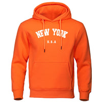 NEW YORK Letter U.S.A City Print Hoody Men Fashion Casual Long Sleeves Hooded Loose Oversize Pullover Hoodie Street Sweatshirt - Buy online at  Vibe In Cart.