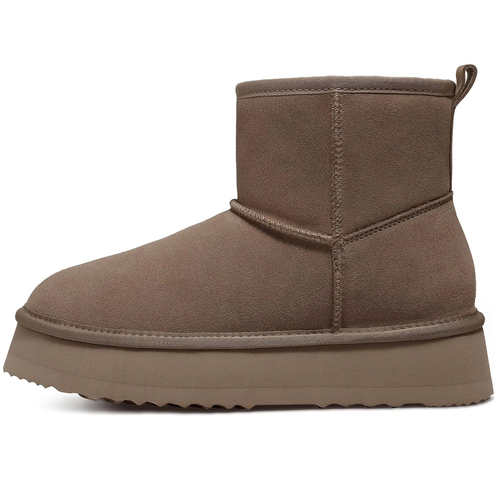 Women's Fluffy Suede Ankle Snow Boots with Thick Sole