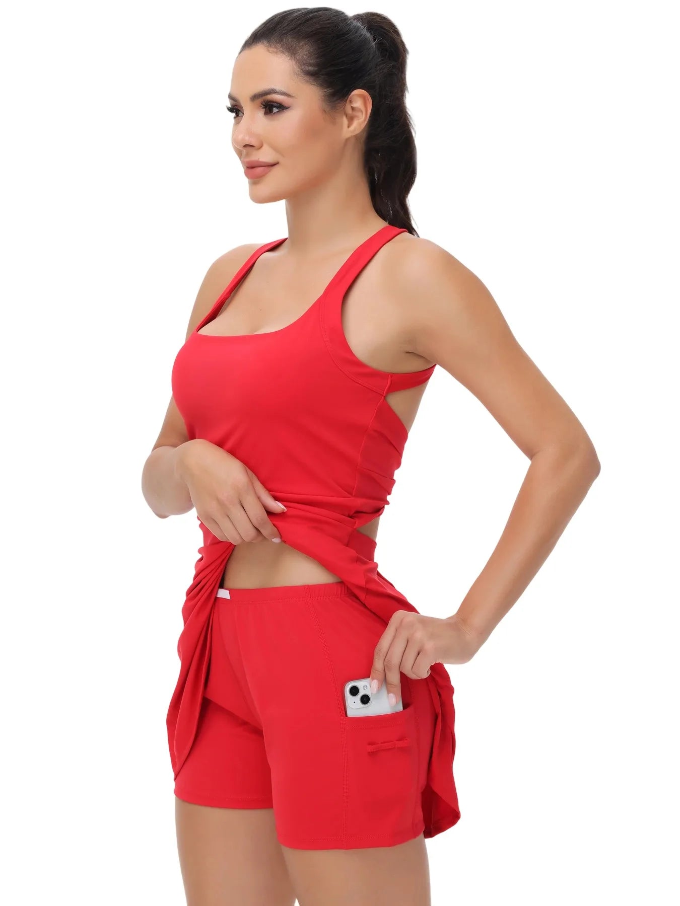 Tennis Golf Dress Yoga Fitness Halter Dress Women's 2-Piece Set Built-In Leggings Detachable Summer Cute Light and Breathable Fa - Buy online at  Vibe In Cart.