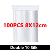 100 Piece Clear Plastic Zipper Storage Bags for Jewelry and Food