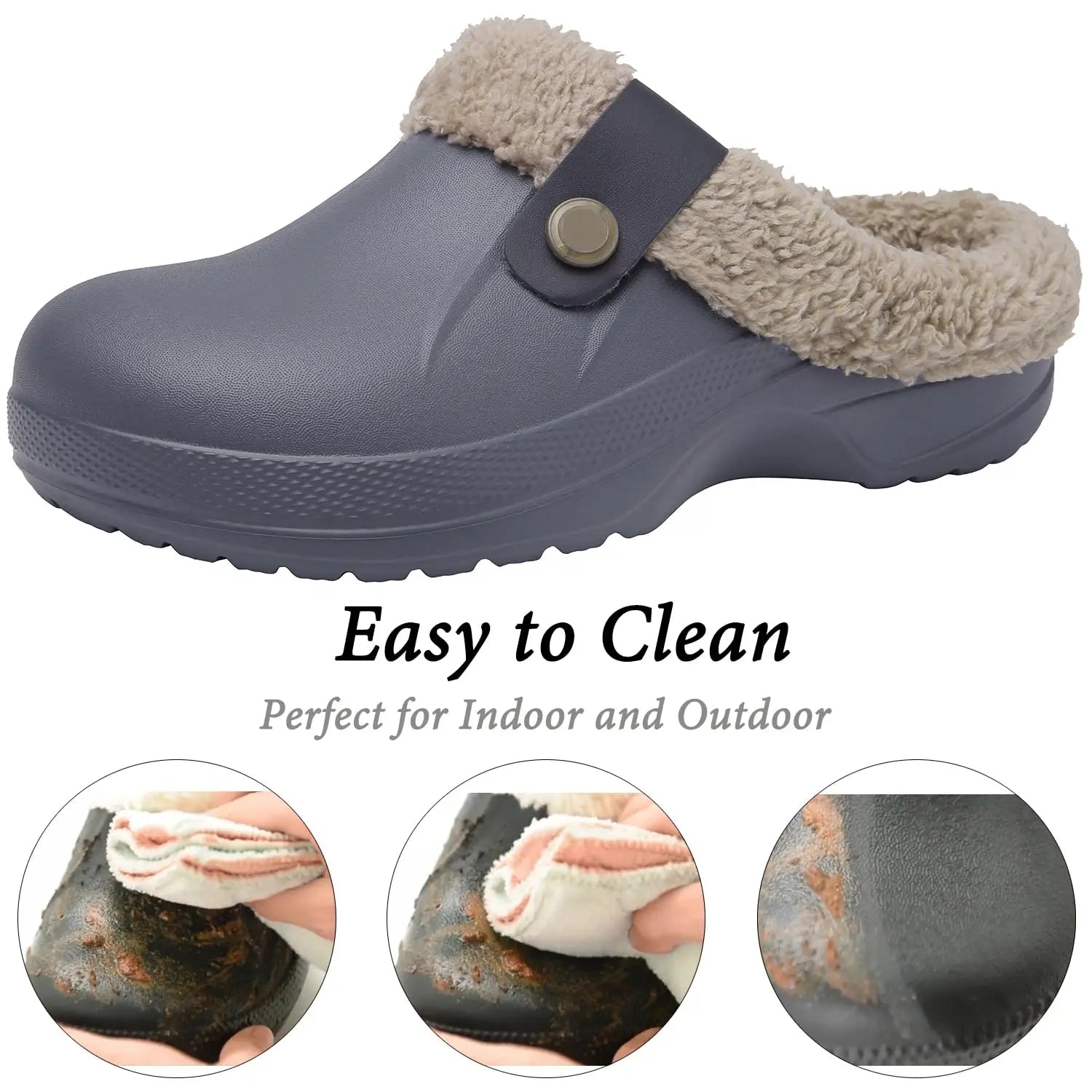 Kidmi Classic Fur Shoes For Men Women Lined Clogs Waterproof Shoes Winter Fuzzy Slippers for Women Men Indoor and Outdoor Shoes - Buy online at  Vibe In Cart.