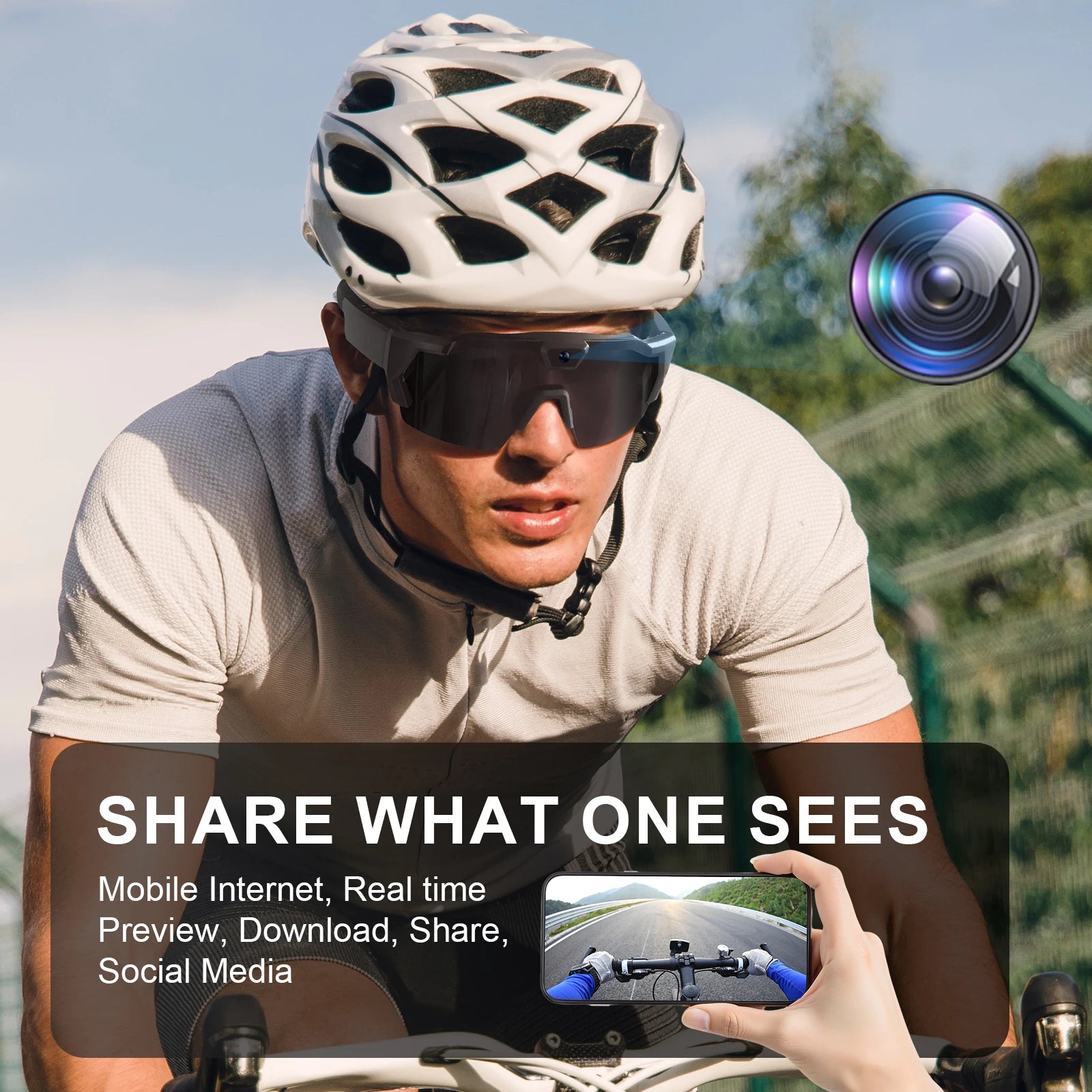 NEW HD Video Glasses Action Camera  Sunglasses Smart Glasses Sports Glasses Outdoor Bicycle Motorcycle Driver Recorder Walk Cam - Buy online at  Vibe In Cart.