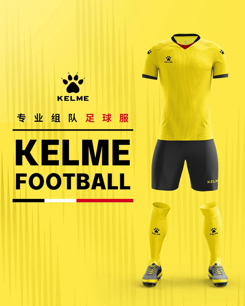 KELME Men's Football Uniform Custom Soccer Jerseys Men Tracksuit Sportswear Short Sleeves Jersey Polyester Soccer Suit 3801096 - Buy online at  Vibe In Cart.
