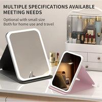 LED Makeup Mirror 3 Colors Light Portable Vanity with Adjustable Brightness USB Charging Foldable for Travel And Home Use - Buy online at  Vibe In Cart.