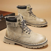 Luxury Brand Outdoor Men's Boots High-Top Leather Hiking Boots Classic Male Ankle Shoes Motocross Sneakers Casual Leather Shoes - Buy online at  Vibe In Cart.