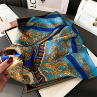 Women's 70x70cm Square Silk Scarf Shawl Headband