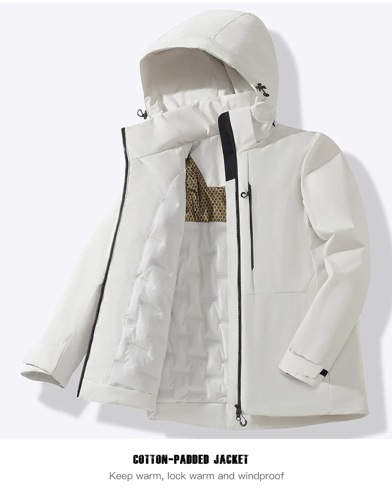 Unisex Waterproof Windproof Warm Winter Fleece Coat for Outdoor Use