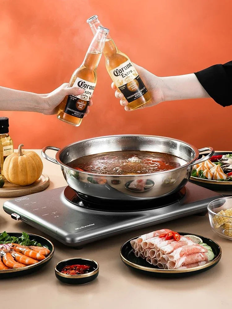 Pot Hot Shabu Divider Stainless Steel Cooking Cooker Induction Hotpot Divided Kitchen Cookware Flavor Pan Two Chinese Soup Dual - Buy online at  Vibe In Cart.