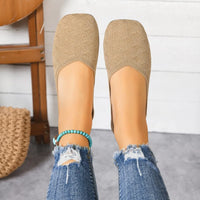 New 2026 Spring/autumn Square Toe Flat Office Boat Solid Color Knitted Slip on Shoes Casual Ballet Flats Shoes Women Loafers - Buy online at  Vibe In Cart.