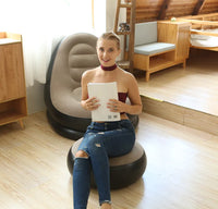 Inflatable Outdoor Lounger Chair with Footstool Ottoman