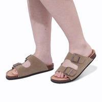 Men's Arch Support Slides Sandals With Adjustable Buckle