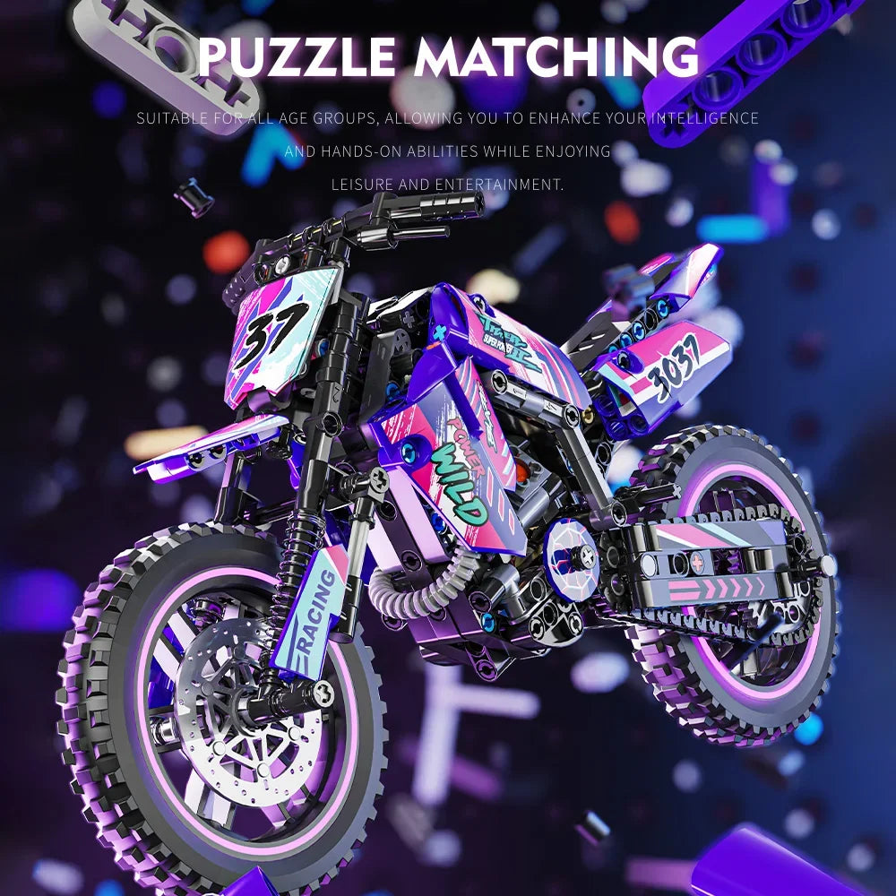 Creative Motorcycle Toy Building Block Set STEM Construction Kit for Boys, Girls and Adults Collectible Motorcycle Models