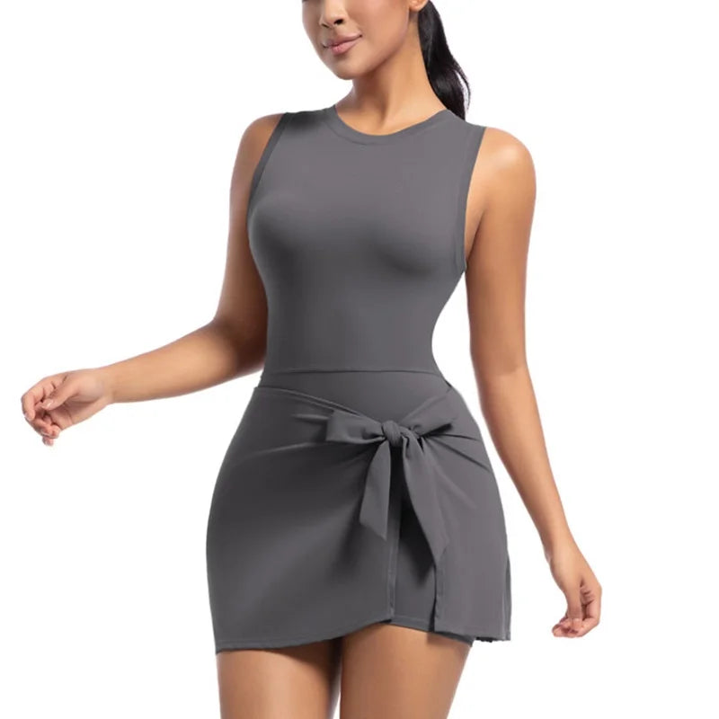 Women's Knee-Length Sports Dress for Tennis, Golf, and Yoga