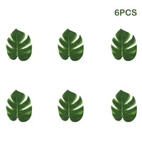 Artificial Tropical Palm Leaves with Golden Stems for Decoration