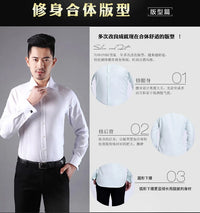 Men's French cufflinks shirt, men's slim fit long sleeved business sleeve nail free business formal men's solid color shirt - Buy online at  Vibe In Cart.