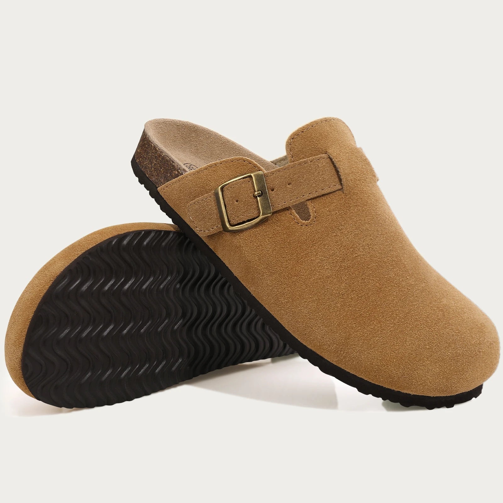 Women's Low Heel Mules Slippers with EVA Insole and Suede Lining