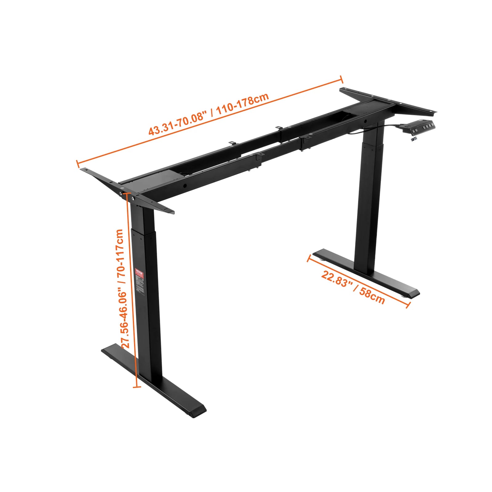 SucceBuy Standing Desk Frame  Electric Stand Up Computer Desk Legs Ergonomic DIY Workstation Base for Home Office Black white - Buy online at  Vibe In Cart.