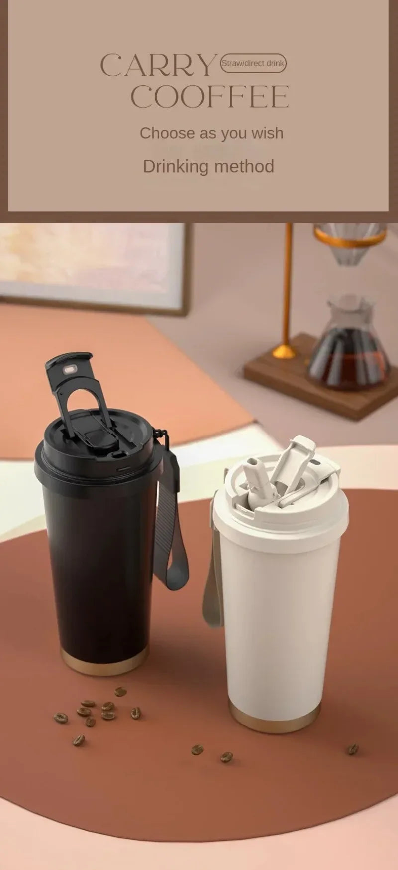 Large Capacity Ceramic Vacuum Flasks Reusable Double Wall Thermoses Stainless Steel Coffee Mug Insulated Cup Home Drinkware - Buy online at  Vibe In Cart.