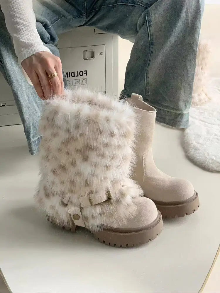 Fur Women Snow Boots Fashion Platform Shoes Warm New Casual Sport Shoes 2025 Winter Sneakers Ankle Boots Walking Mujer Botas - Buy online at  Vibe In Cart.