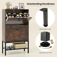Sturdy Shoe Storage Cabinet, Freestanding Organizer with 2 Drawers, Adjustable Shelves, Slim Shoe Rack for Home Entryways in Rus - Buy online at  Vibe In Cart.
