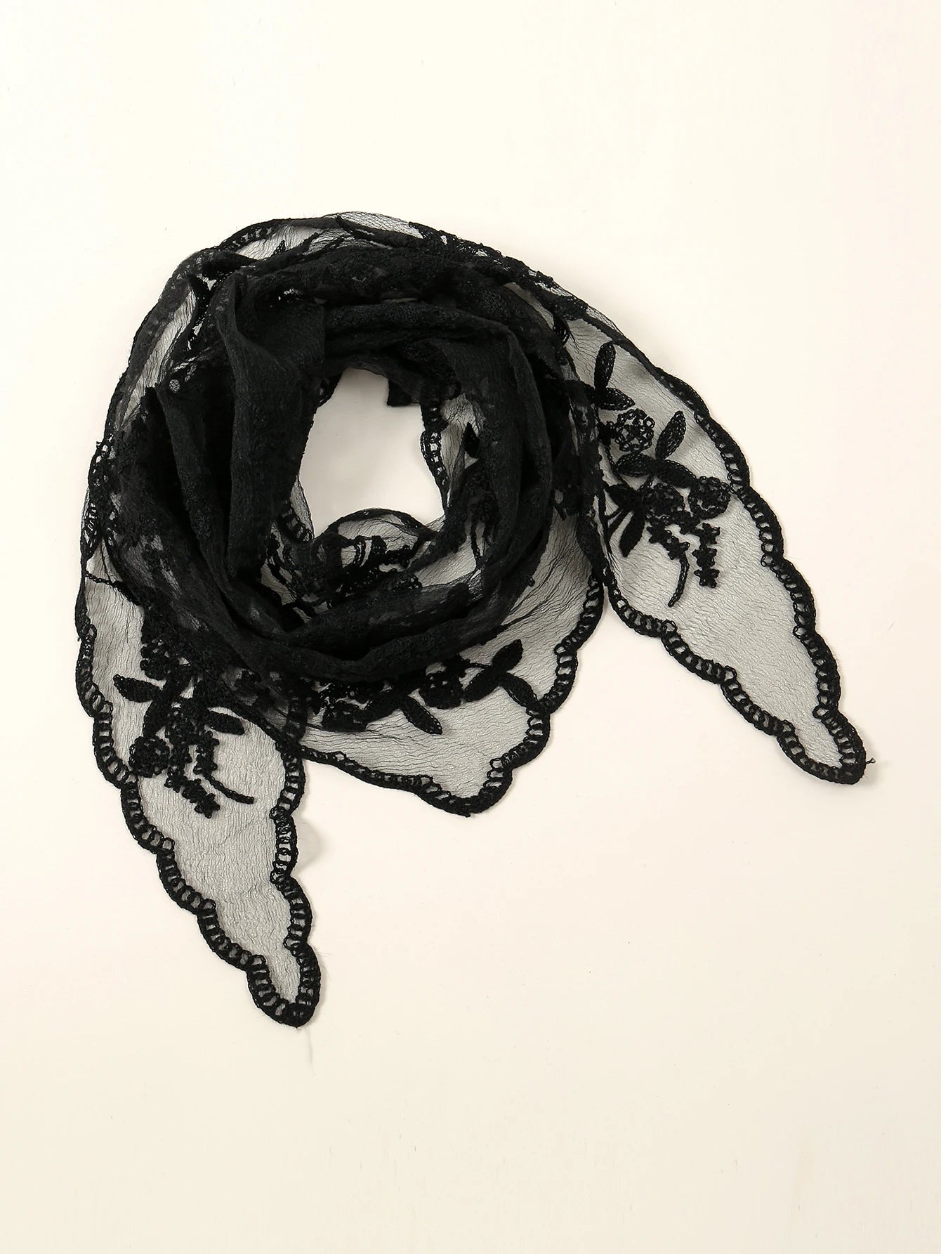 Adult Women's Triangular Lace Polyester Hair Scarf Accessory