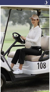 PGM KUZ128 Golf Pants Women's Slim-fitting Waterproof Long Pants with Zipper Pocket, Elastic, Nine-inch Length, Flare Pants - Buy online at  Vibe In Cart.