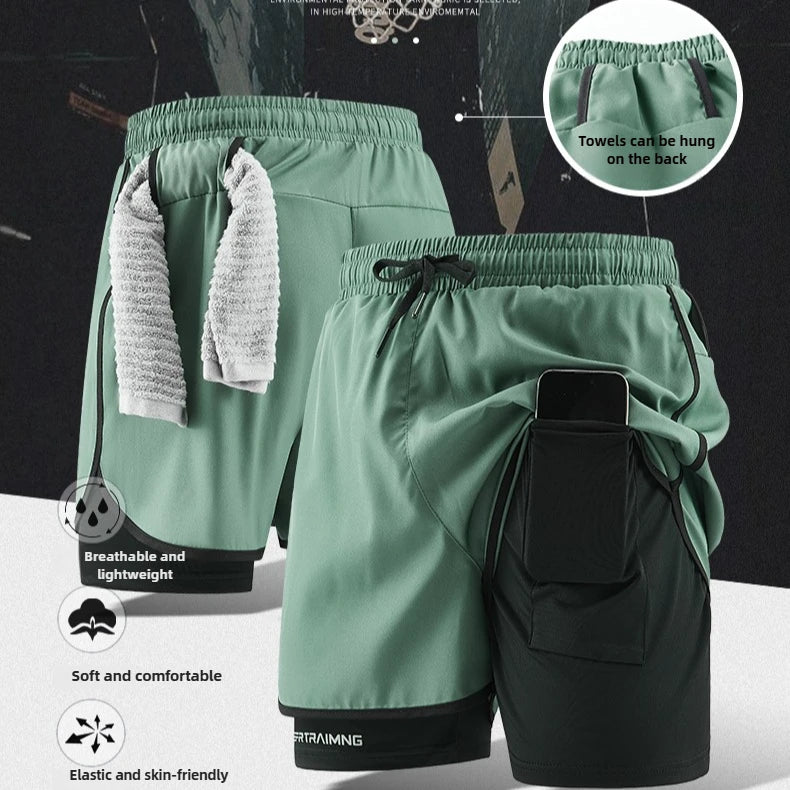 Men Running Shorts Gym Sports 2 in 1 Quick Dry Workout Training Gym Fitness Jogging Short Sweatpants Summer Hot Men Sportswear - Buy online at  Vibe In Cart.