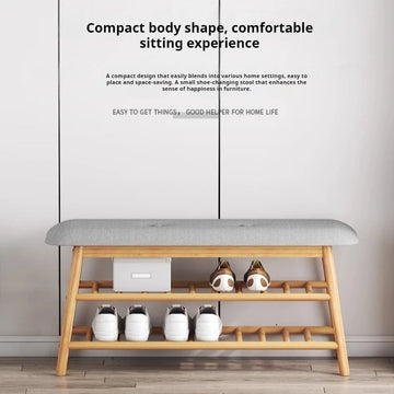 Shoe changing stool, simple doorstep stool for home use, soft cushioned stool, integrated shoe rack for entry, storage rack - Buy online at  Vibe In Cart.