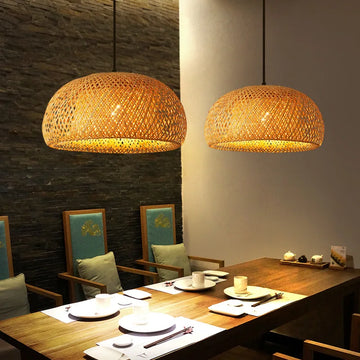 Bamboo Lantern 30cm Pendant Lamp Natural Rattan Wicker E27 LED Chandeliers Hand-Woven Lampshades Lighting Fixture Hanging Light - Buy online at  Vibe In Cart.