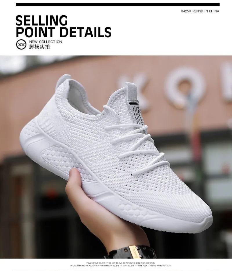 Men's Casual Sneakers Breathable Lace-Up Anti-Slip Shoes Size 39-50