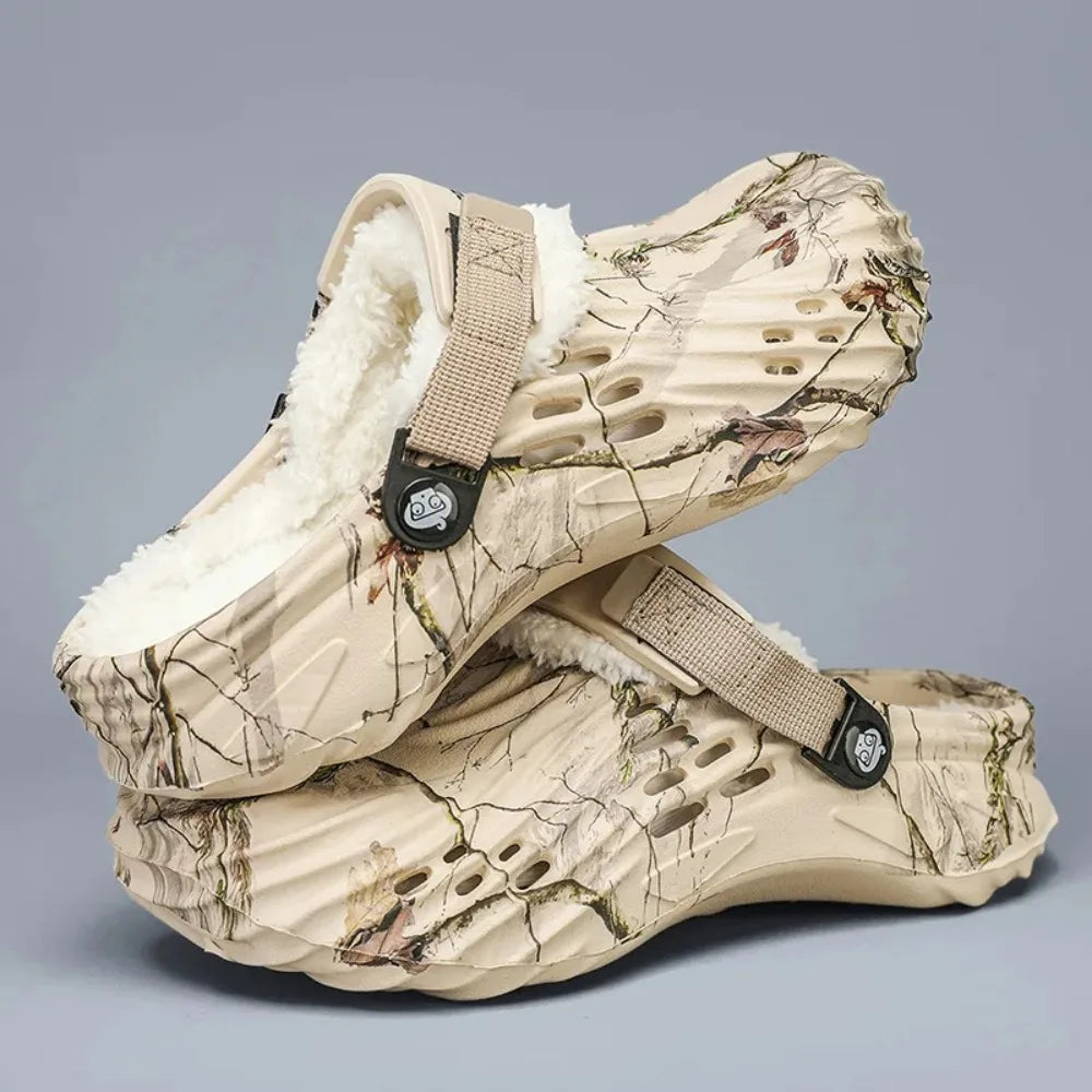 Winter Men Slippers Detachable Warm Furry Home Slippers Casual Outdoor EVA Lightweight Non Slip Perforated Garden Cotton Shoes - Buy online at  Vibe In Cart.