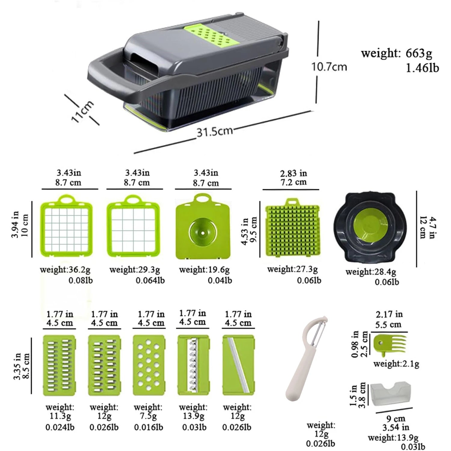 16 x 1 Kitchen professional chopper-type slicer, multifunctional food chopper, blade vegetable chopper, kitchen utensils - Buy online at  Vibe In Cart.