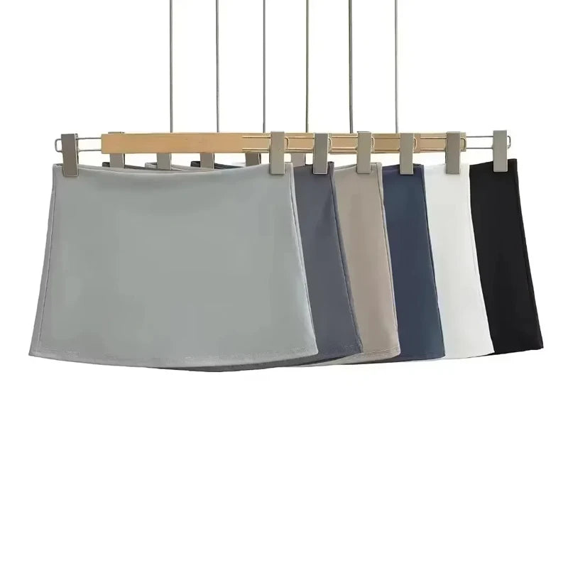 Women Low Rise Mini Skirt With Take The Short Cut Detail Slim Fit Mini Skort