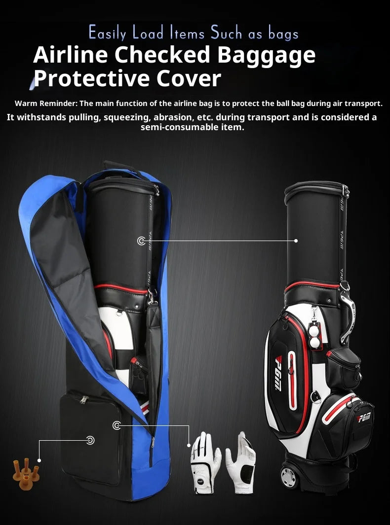 Foldable Polyester Golf Bag with Pulley and Single Layer