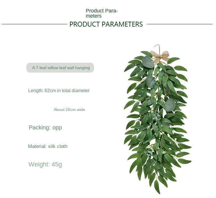 Home Wall Decoration Encryption Green Plant Simulation Willow Leaf Wisteria Strip Pendant Simulation Eucalyptus Pendant - Buy online at  Vibe In Cart.